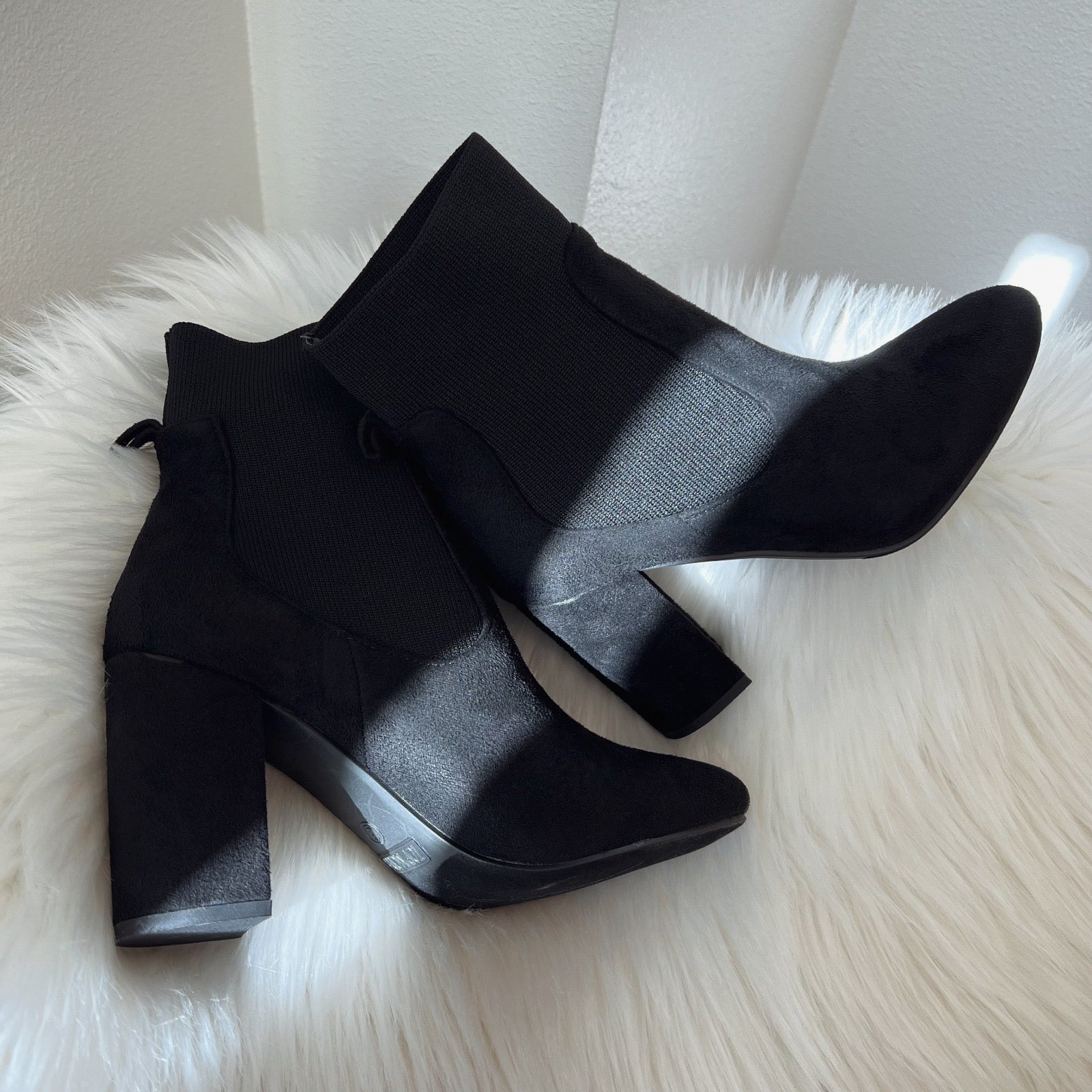 Brinley Co Women's Julia Ankle Boot - Faux Suede, 2.2" Cuban Heel, Pull-On Style