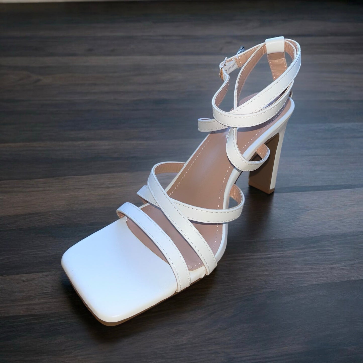 Sarah Strap Heel - White
