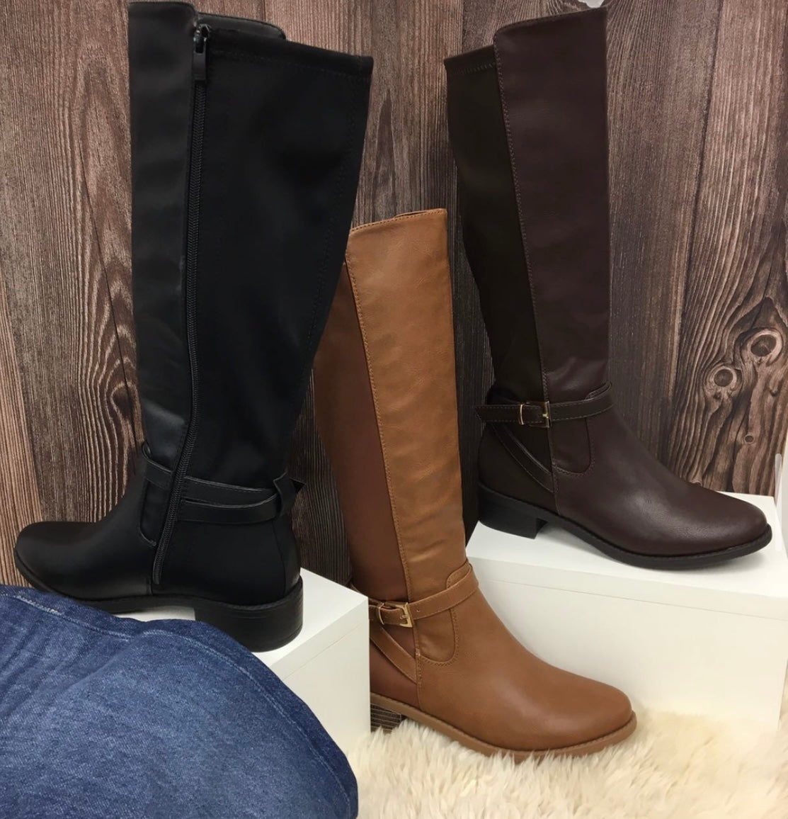 Patch Queen Knee High Boots