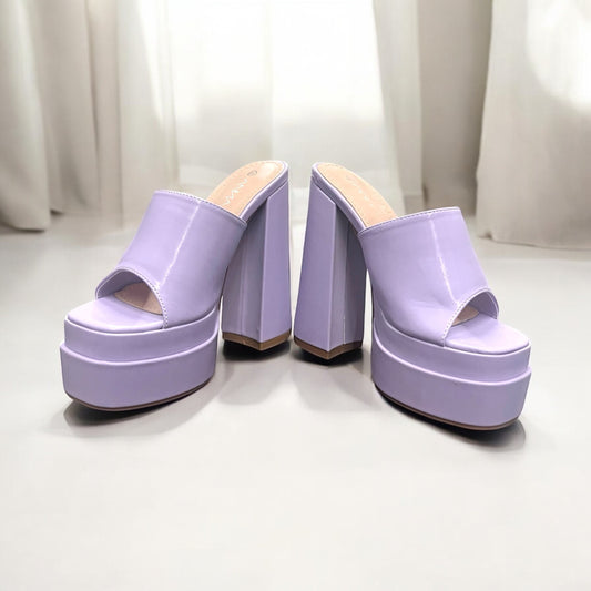 Bichota Platform Block Heels - Lilac