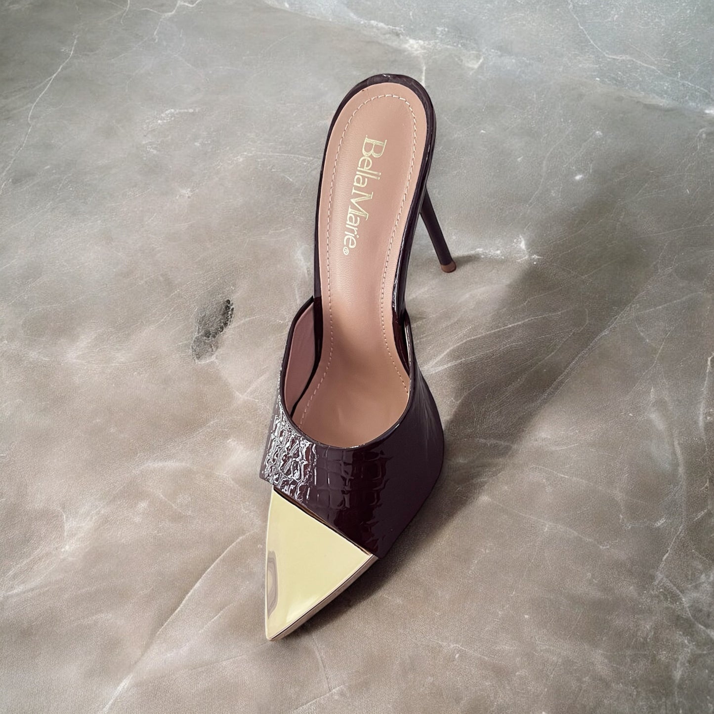 Gia Chocolate Brown Open Toe Mules