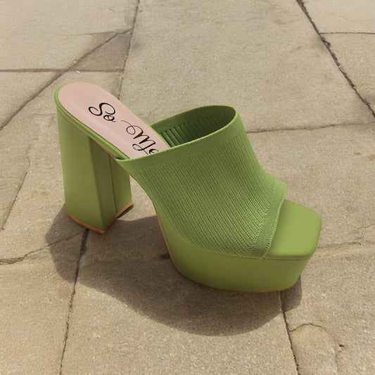 Mynty Block Heel - Lime
